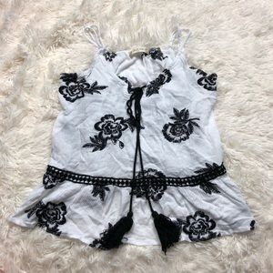 Altar’d State white floral embroidered top